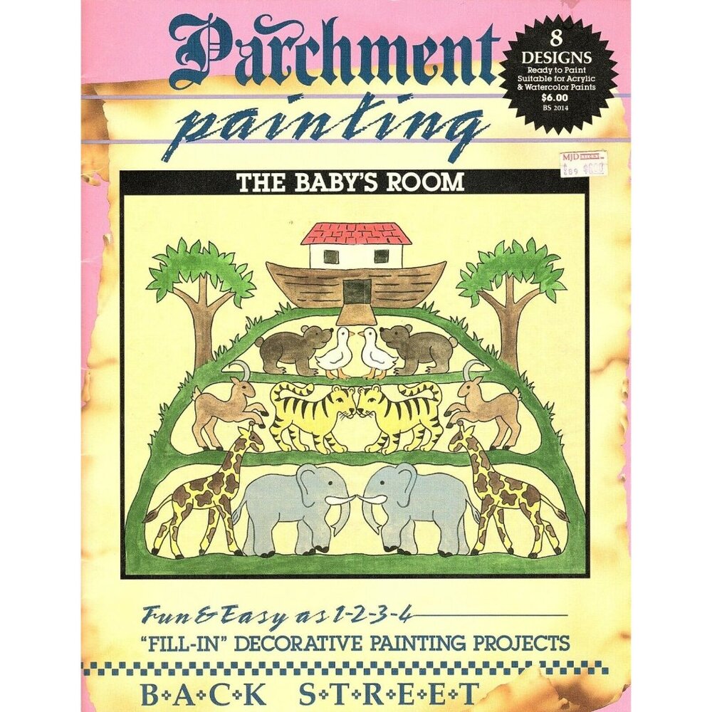 Parchment Painting The Babys Room 8 Fill In Designs on Parchment Paper 1989